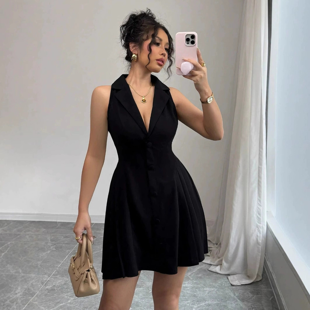 Zara Backless Sleeveless Halter Neck Bodycon Dress Slim Fit